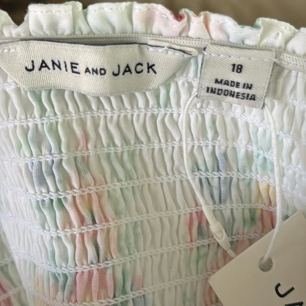 NWT Janie And Jack Floral Smocked Romper Size 18